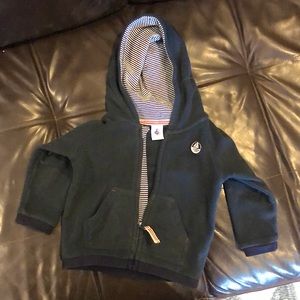 Petite Bateau navy fleece hoodie